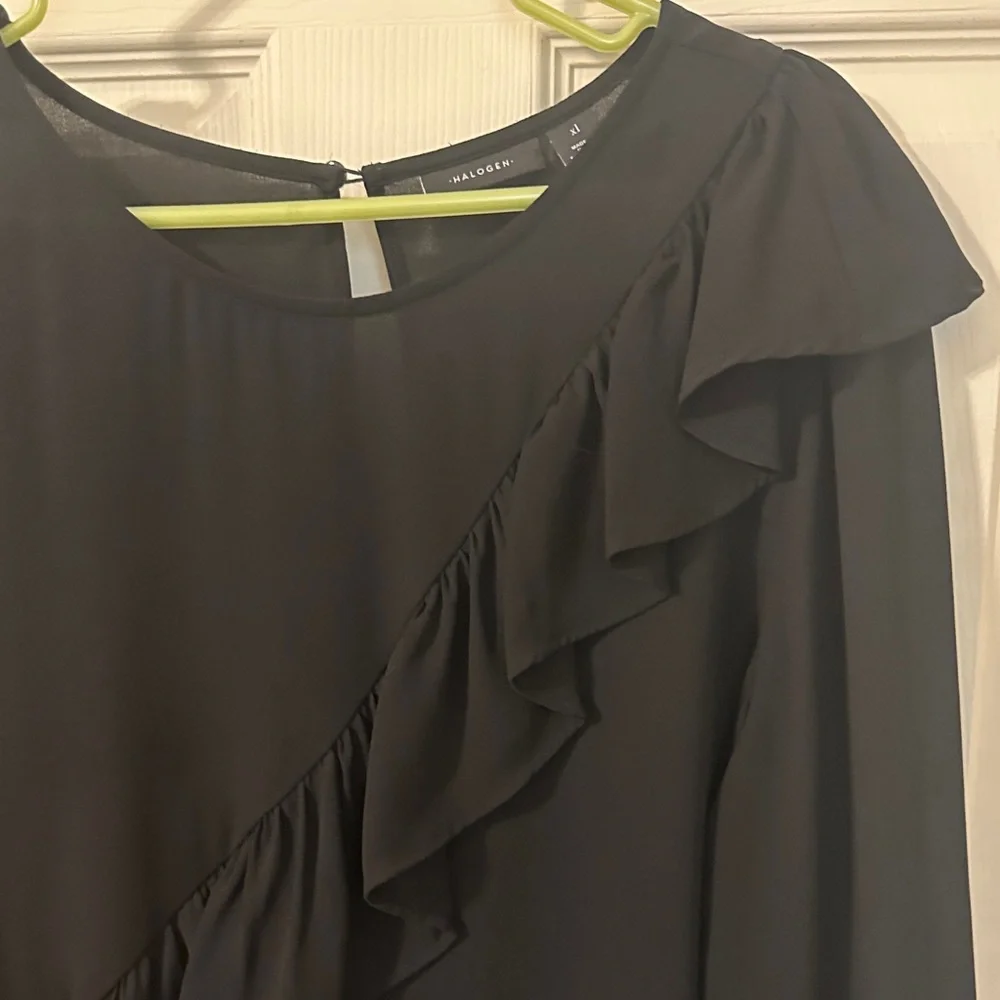 Halogen Charcoal Ruffled Blouse - Picture 2 of 3